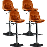 Adjustable Leather Backrest Armless Swivel Bar Stool Image - 53