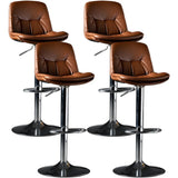 Adjustable Leather Backrest Armless Swivel Bar Stool Image - 57
