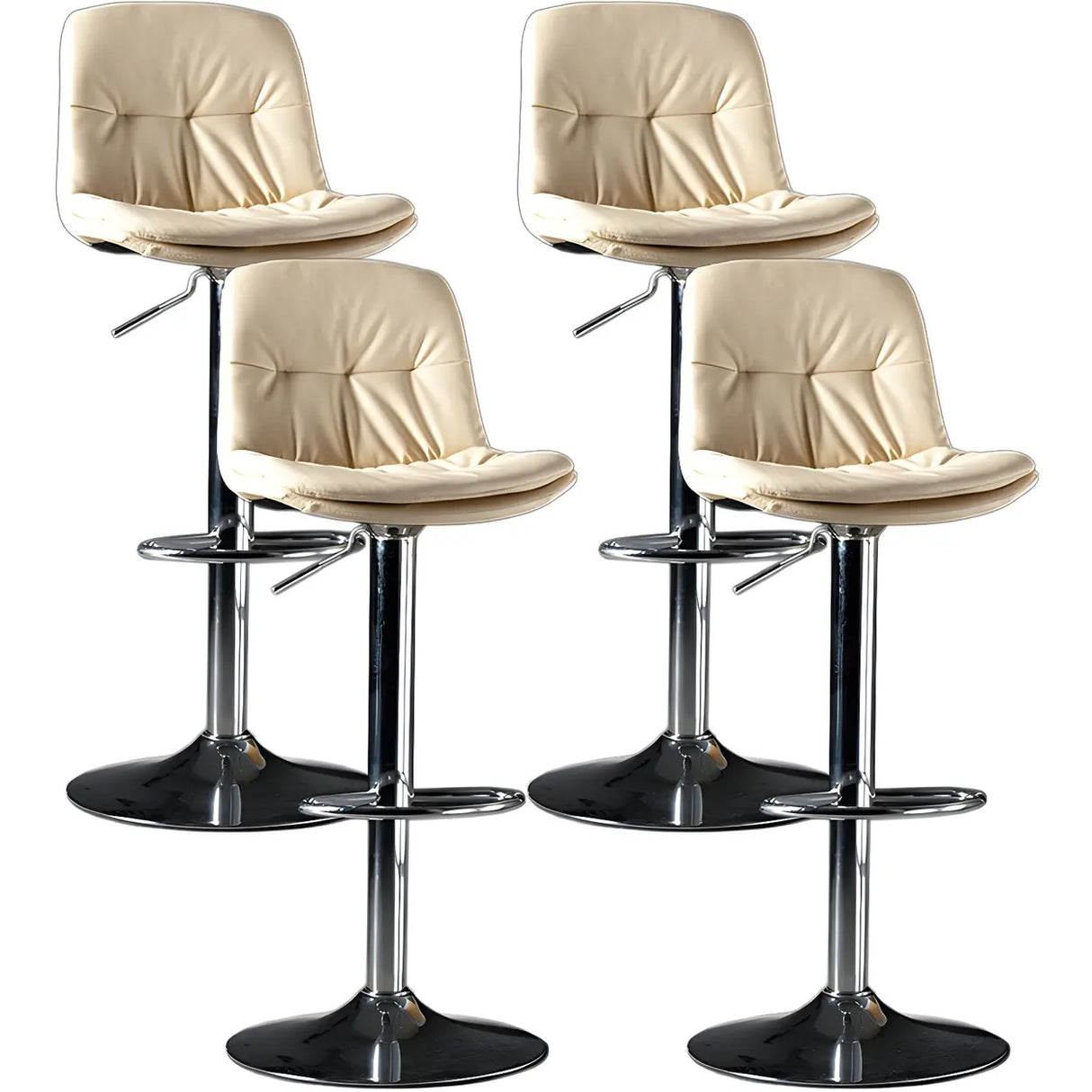 Adjustable Leather Backrest Armless Swivel Bar Stool Image - 65