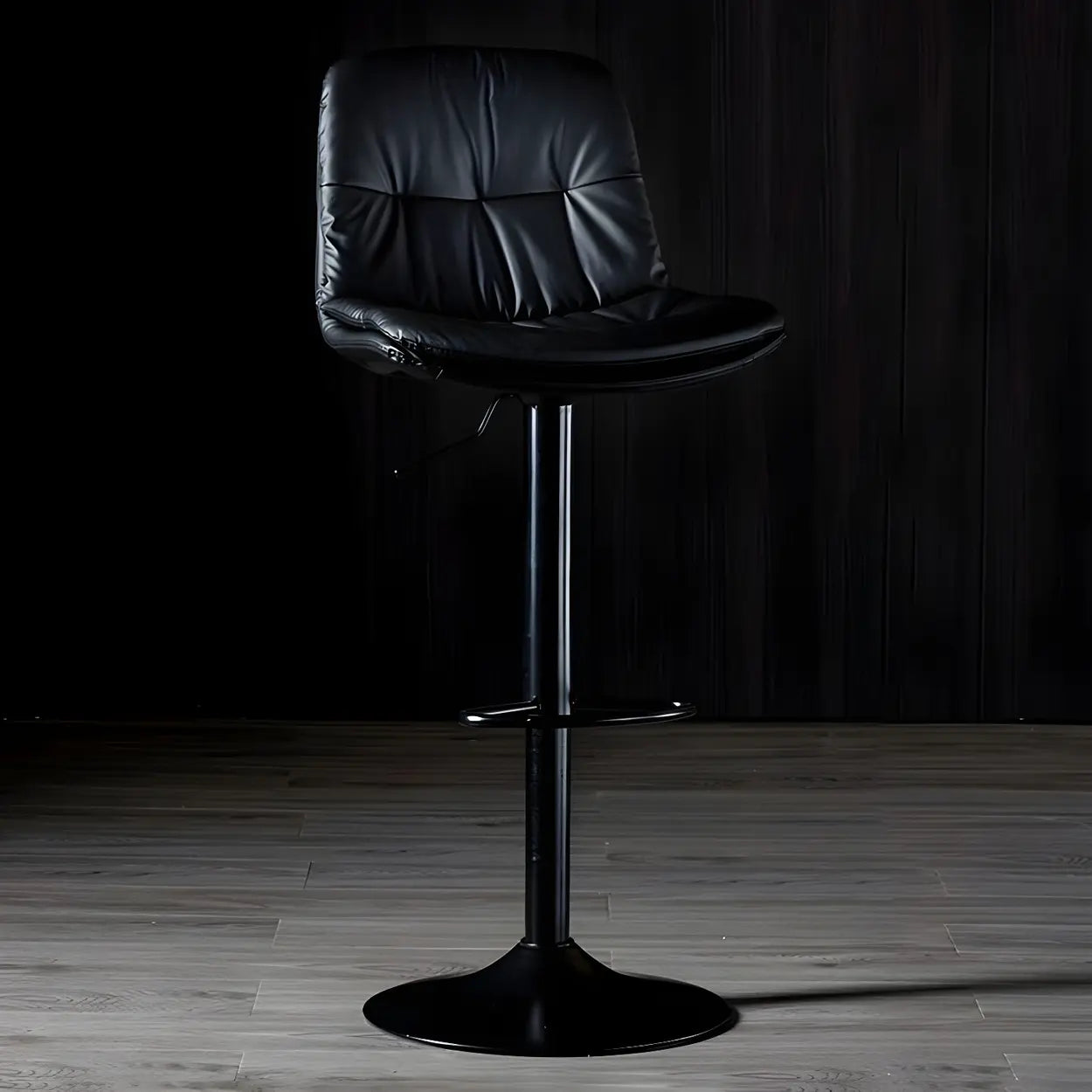Adjustable Leather Backrest Armless Swivel Bar Stool Image - 68