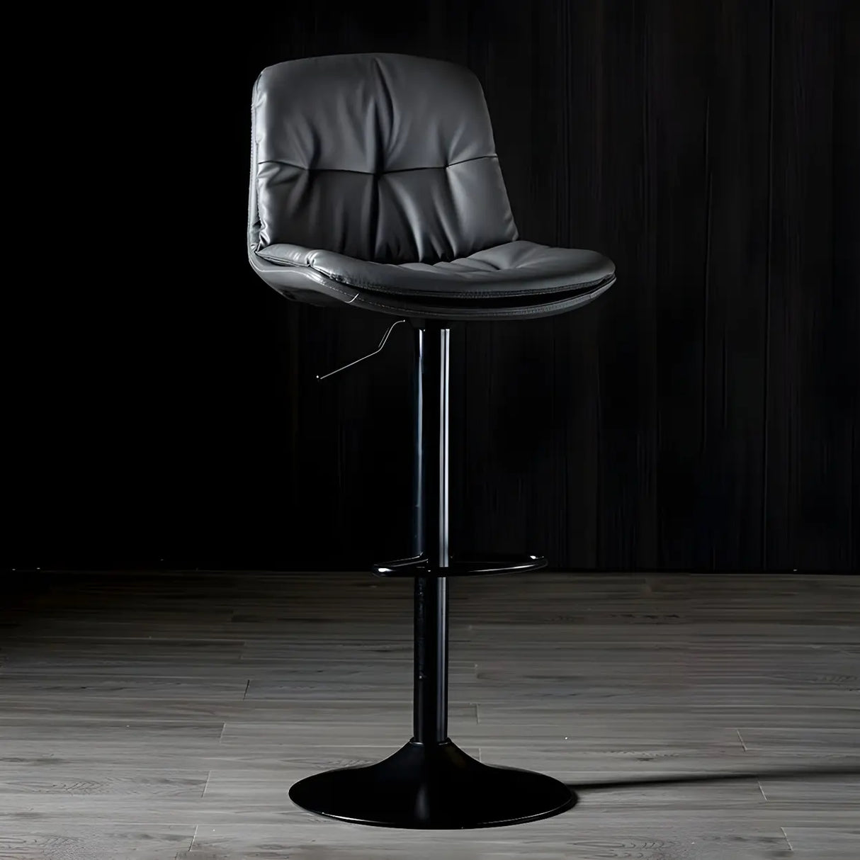 Adjustable Leather Backrest Armless Swivel Bar Stool Image - 69