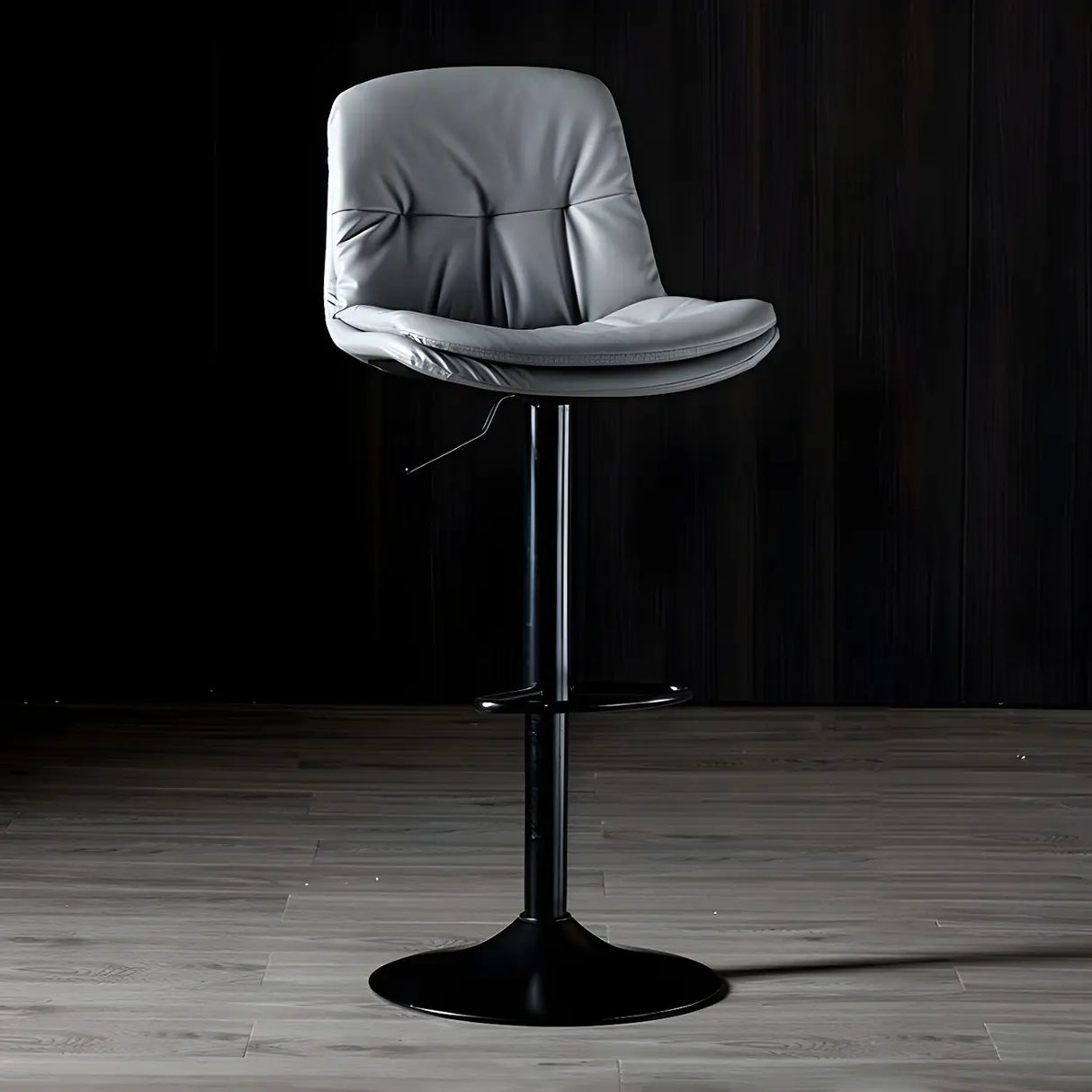 Adjustable Leather Backrest Armless Swivel Bar Stool Image - 70