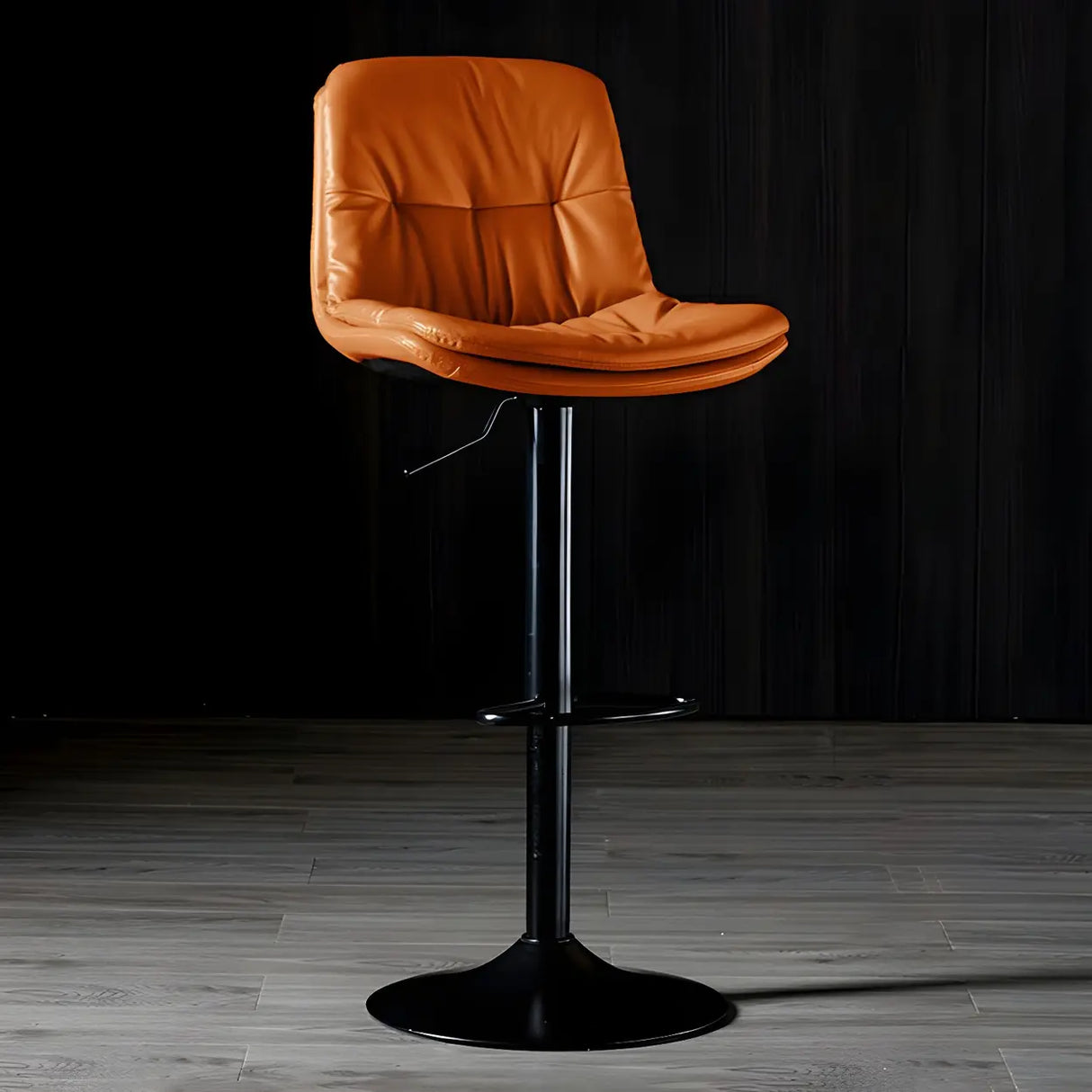Adjustable Leather Backrest Armless Swivel Bar Stool Image - 71