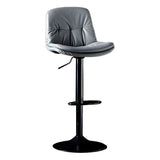 Adjustable Leather Backrest Armless Swivel Bar Stool Image - 9