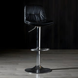 Adjustable Leather Backrest Armless Swivel Bar Stool Image - 75