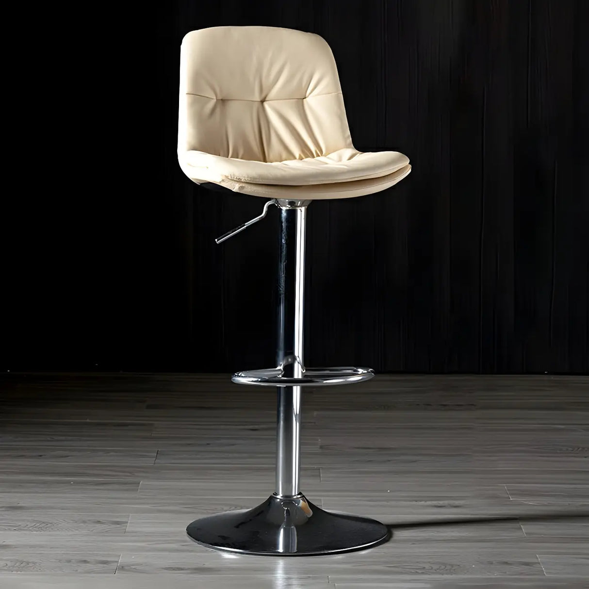 Adjustable Leather Backrest Armless Swivel Bar Stool Image - 81