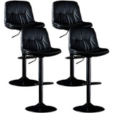 Adjustable Leather Backrest Armless Swivel Bar Stool Image - 3