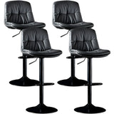 Adjustable Leather Backrest Armless Swivel Bar Stool Image - 12