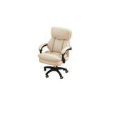 Adjustable Leather Ergonomic Swivel Office White Chair Image - 5
