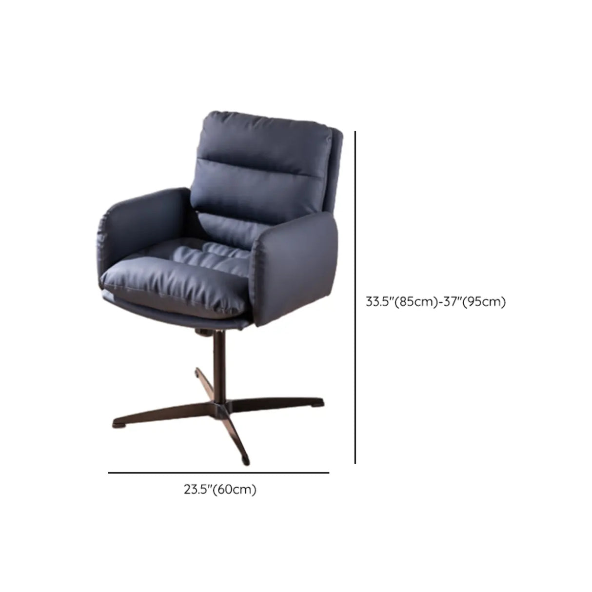 Adjustable Leather Swivel Coffee Task Metal Office Chair 
