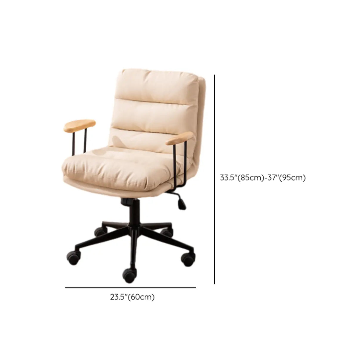 Adjustable Leather Swivel Coffee Task Metal Office Chair Image - 13