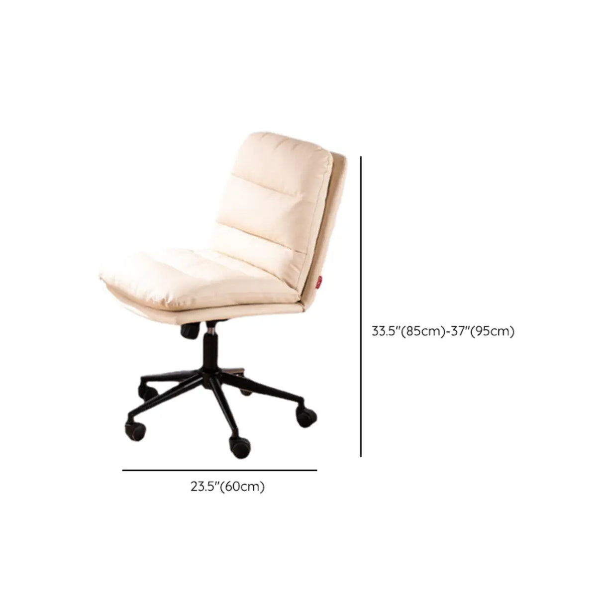 Adjustable Leather Swivel Coffee Task Metal Office Chair Image - 14