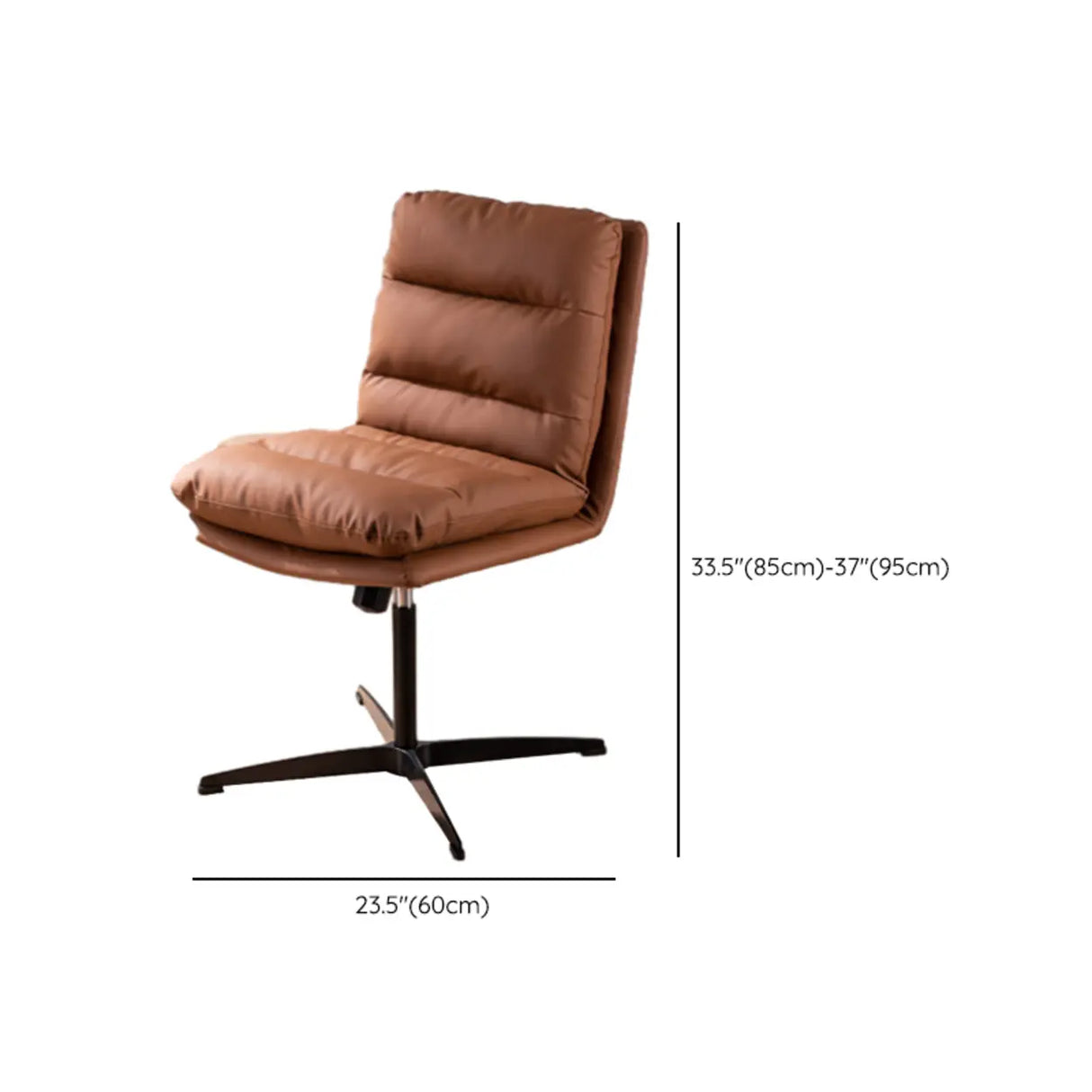 Adjustable Leather Swivel Coffee Task Metal Office Chair Image - 15