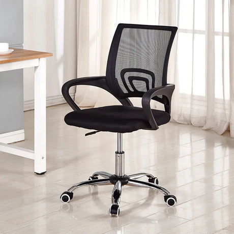 Adjustable Mesh Ergonomic Office Chair Black With Wheels Image - 1