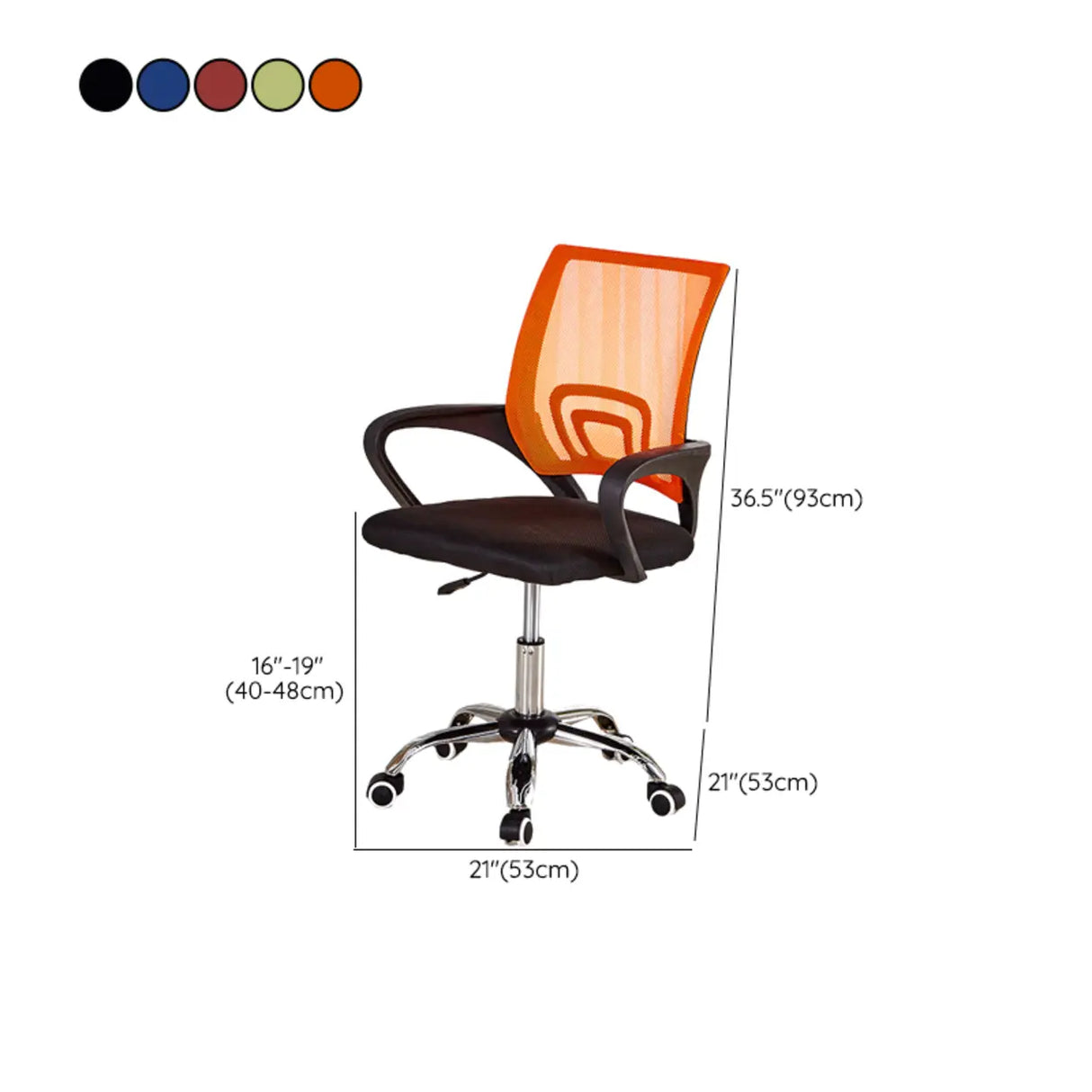 Adjustable Mesh Ergonomic Office Chair Black With Wheels 