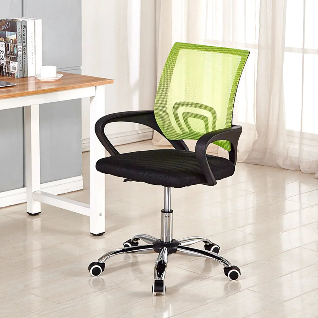 Adjustable Mesh Ergonomic Office Chair Black With Wheels Image - 3