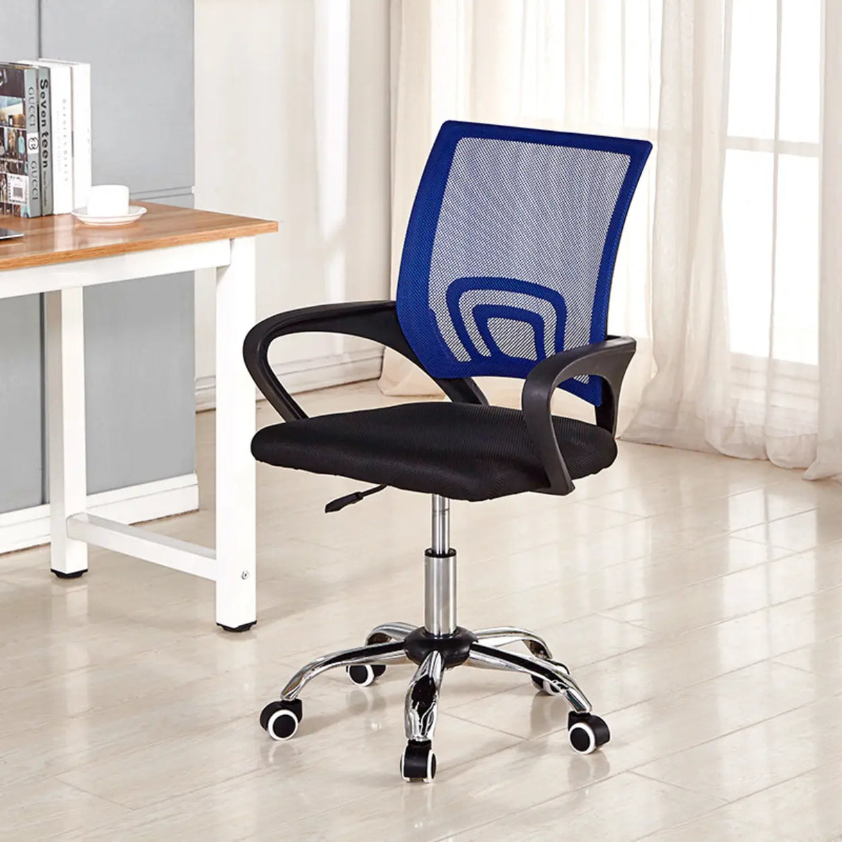 Adjustable Mesh Ergonomic Office Chair Black With Wheels Image - 5