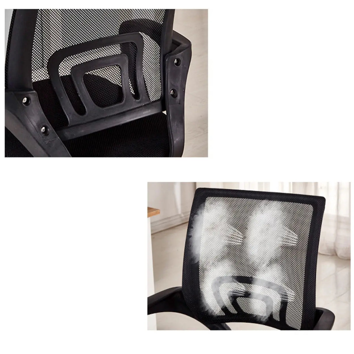 Adjustable Mesh Ergonomic Office Chair Black With Wheels Image - 7