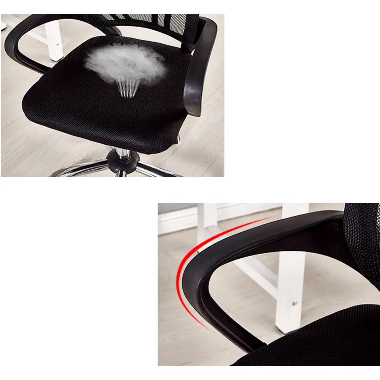 Adjustable Mesh Ergonomic Office Chair Black With Wheels Image - 8
