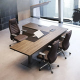 Adjustable Metal Ergonomic Leather Executive Office Chair Image - 1
