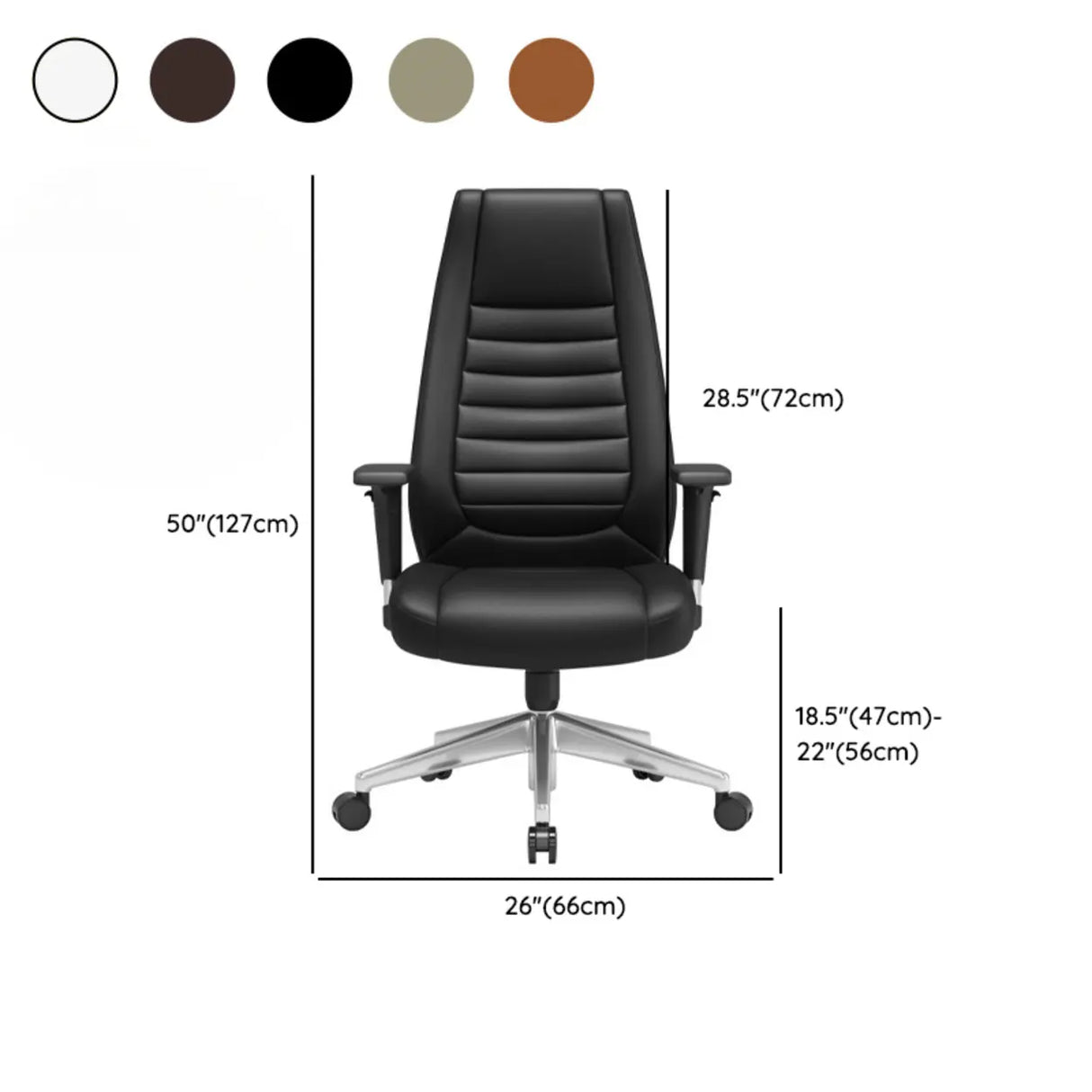 Adjustable Metal Ergonomic Leather Executive Office Chair 