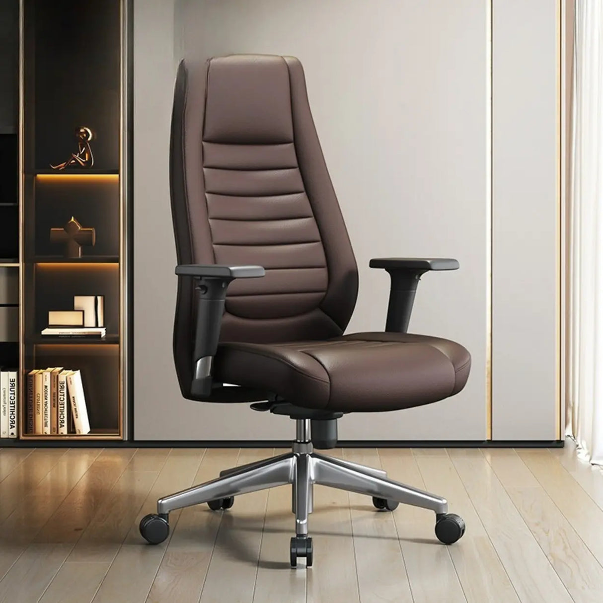 Adjustable Metal Ergonomic Leather Executive Office Chair Image - 3