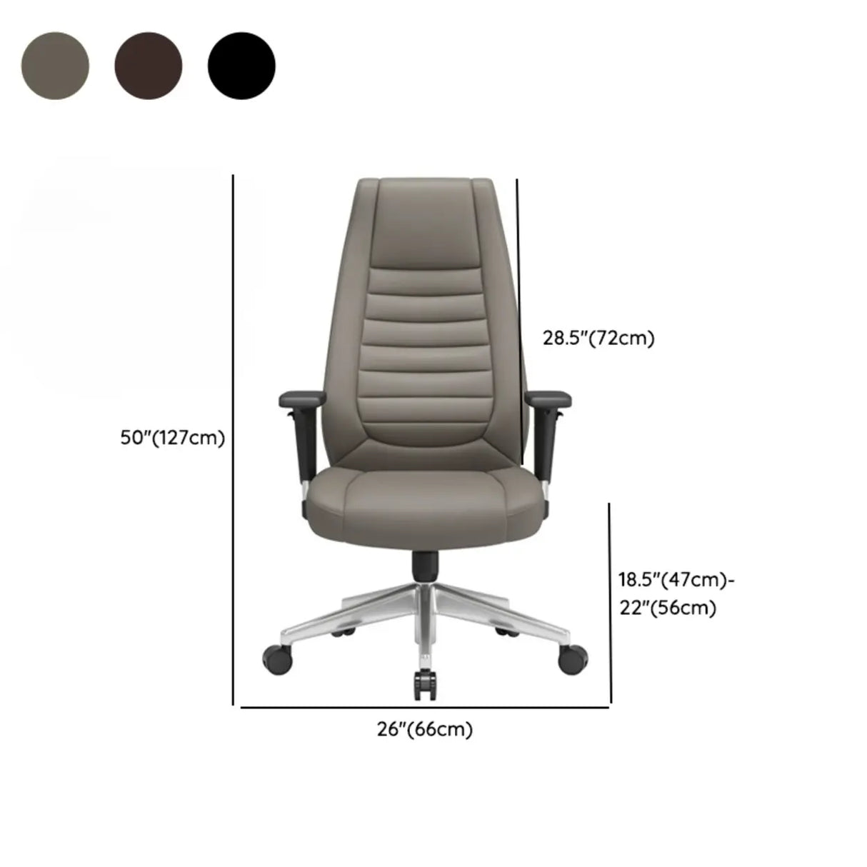 Adjustable Metal Ergonomic Leather Executive Office Chair Image - 30