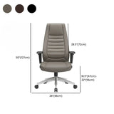 Adjustable Metal Ergonomic Leather Executive Office Chair Image - 30