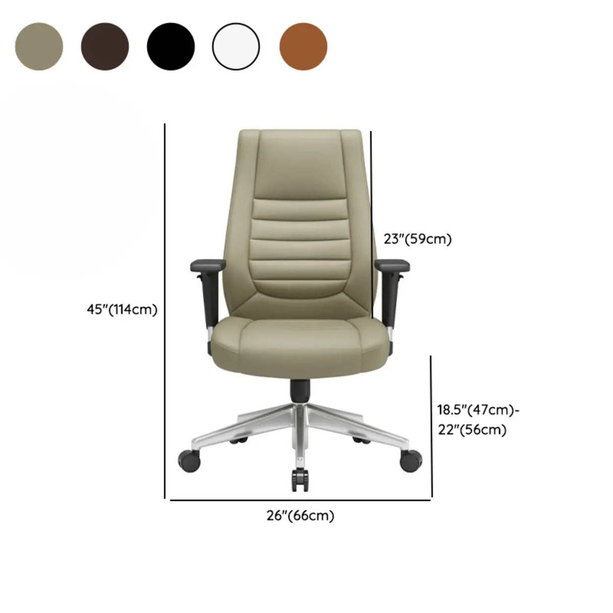 Adjustable Metal Ergonomic Leather Executive Office Chair Image - 31