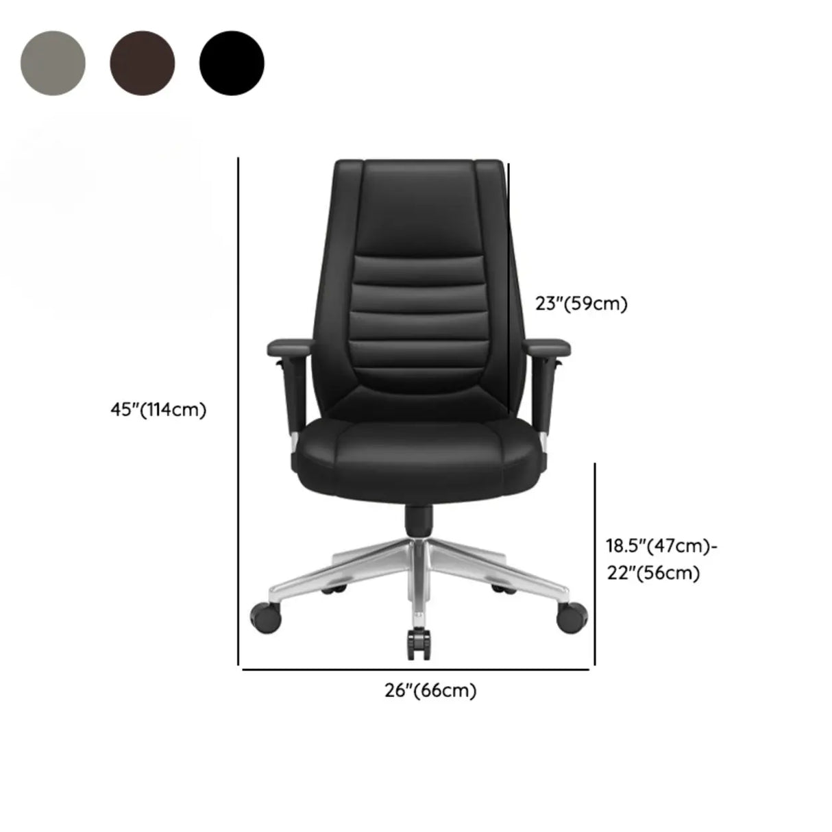 Adjustable Metal Ergonomic Leather Executive Office Chair Image - 32