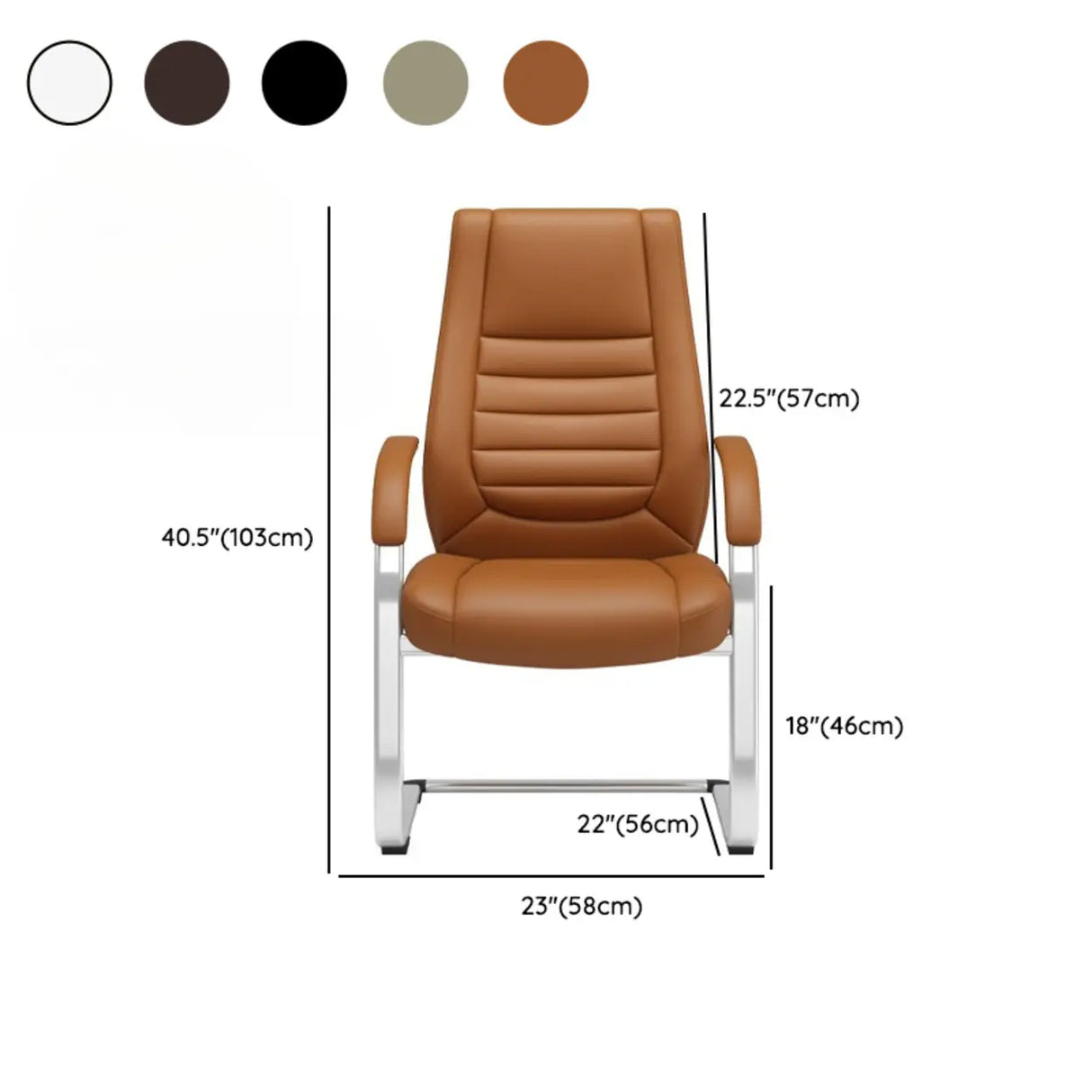 Adjustable Metal Ergonomic Leather Executive Office Chair Image - 33