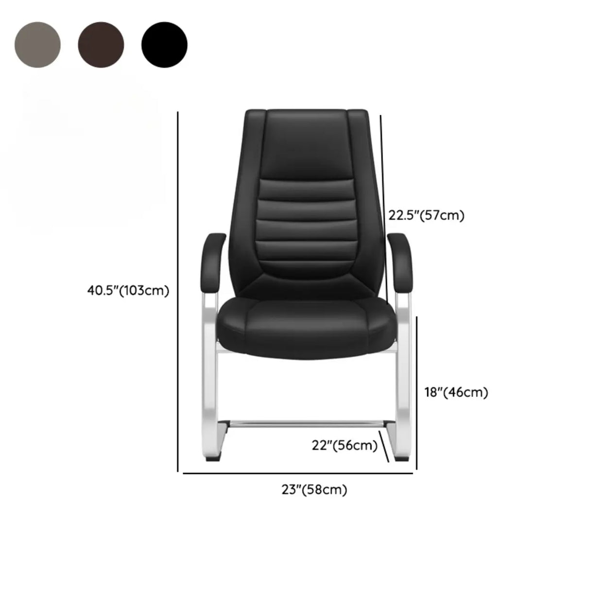 Adjustable Metal Ergonomic Leather Executive Office Chair Image - 34