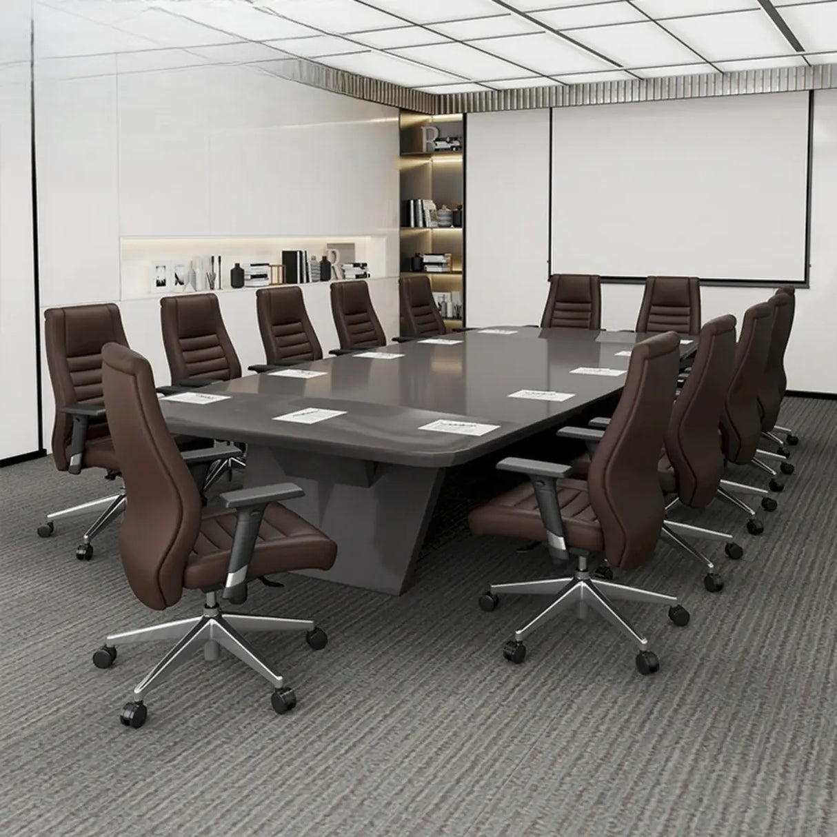 Adjustable Metal Ergonomic Leather Executive Office Chair Image - 7