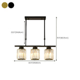 Adjustable Modern 6-Light Cylinder Island Pendant Light #size