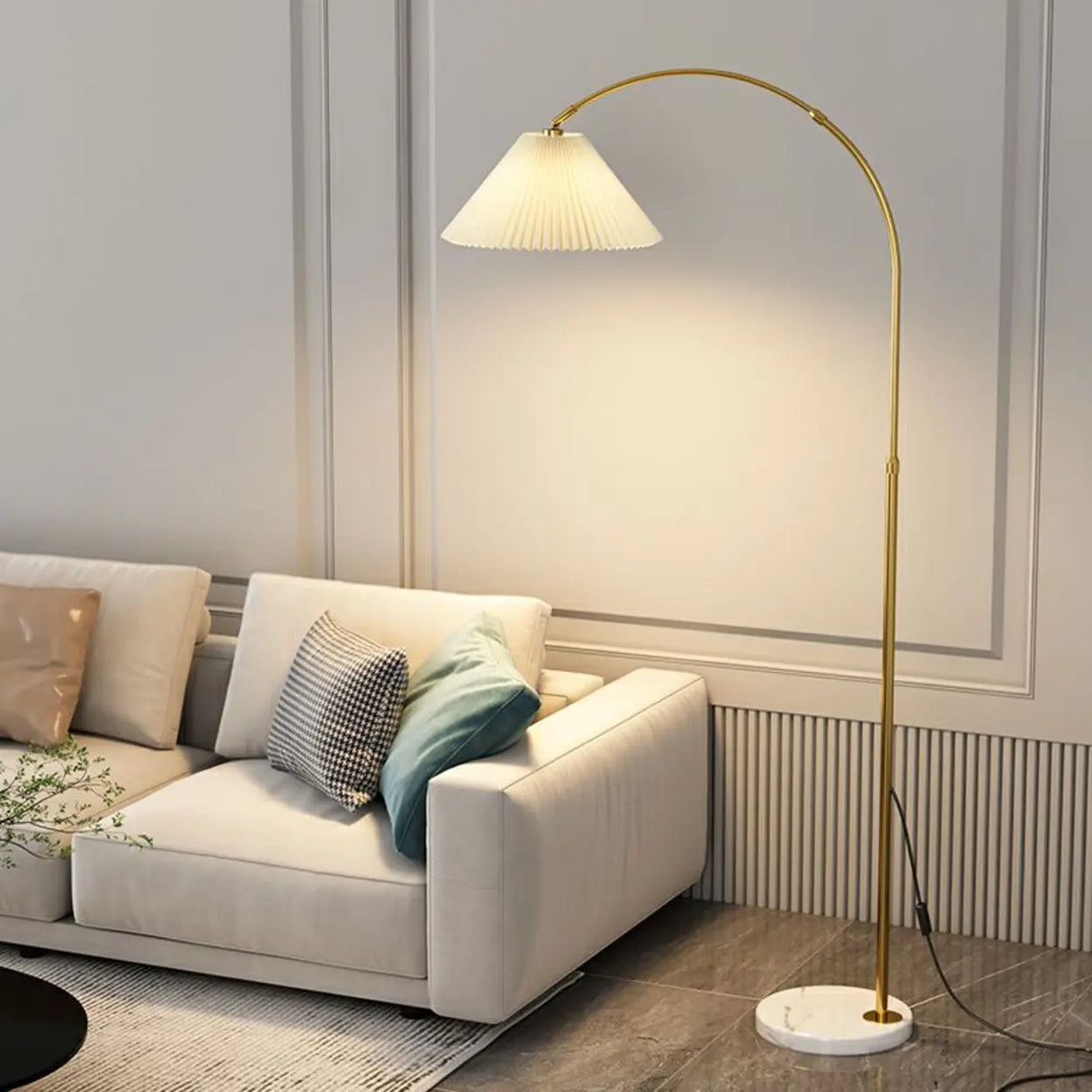 Adjustable Modern Black Dome Arched LED Floor Lamp Image - 4