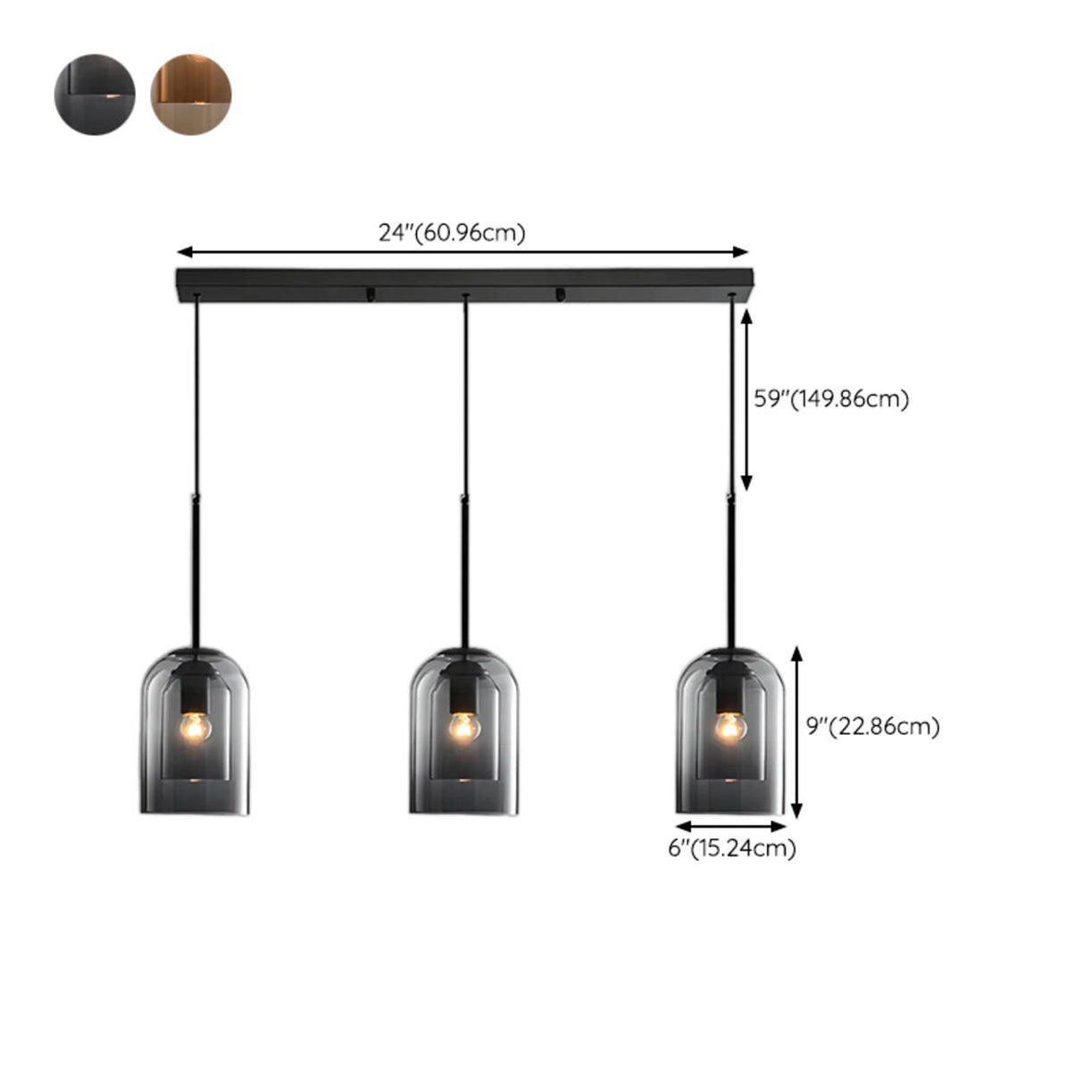 Adjustable Modern Glass Bell Island Hanging Lights 