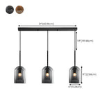 Adjustable Modern Glass Bell Island Hanging Lights #size