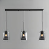 Adjustable Modern Glass Bell Island Hanging Lights Image - 7