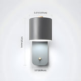 Adjustable Modern Grey Cylinder Bedside Wall Sconce Image - 9