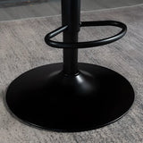 Adjustable Modern Leather Swivel Bar Stool with Arm Footrest Image - 12