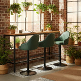 Adjustable Modern Leather Swivel Bar Stool with Arm Footrest Image - 3