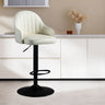 Adjustable Modern Leather Swivel Bar Stool with Arm Footrest Image - 7