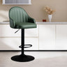 Adjustable Modern Leather Swivel Bar Stool with Arm Footrest Image - 9