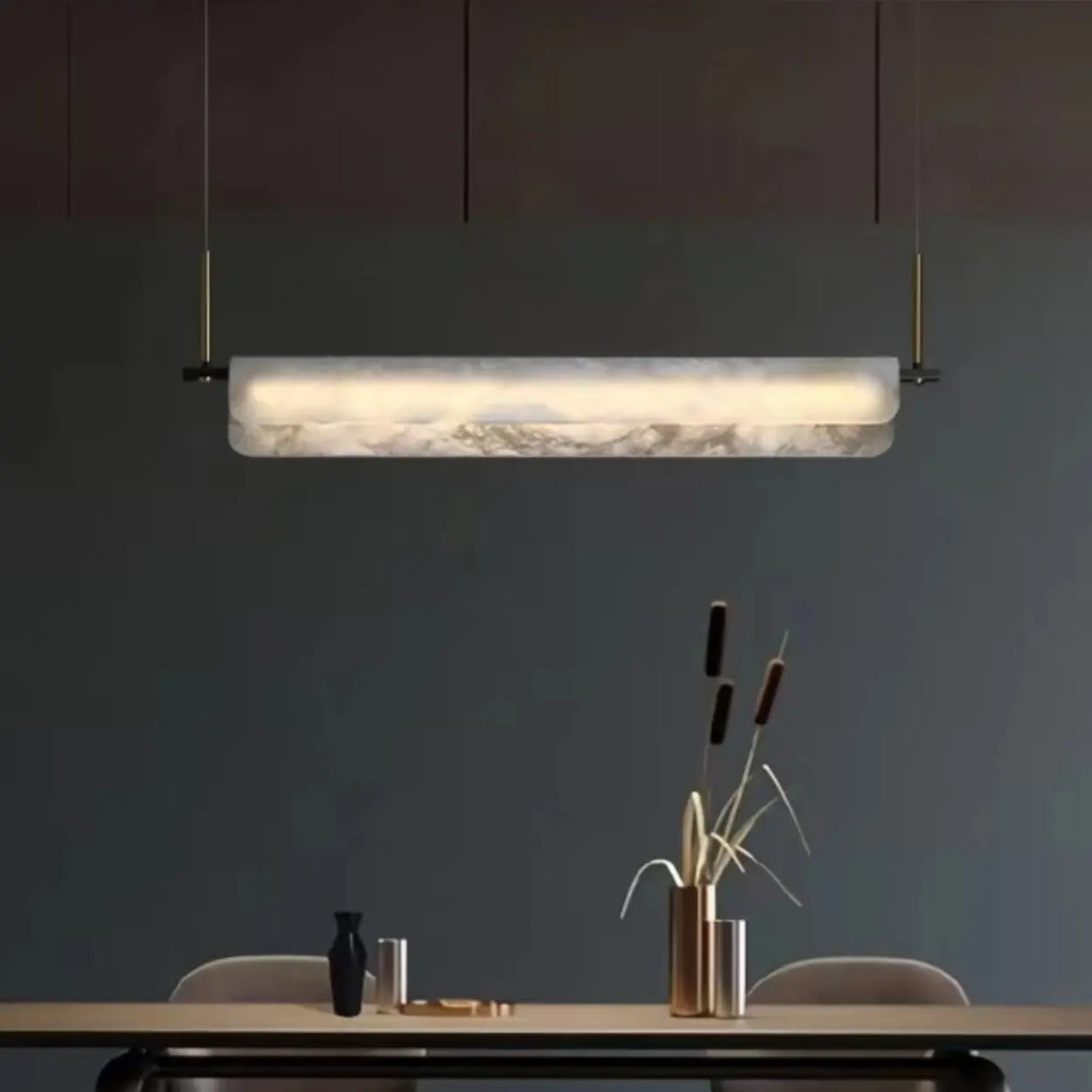 Adjustable Modern Rectangular Island Pendant Light Image - 4
