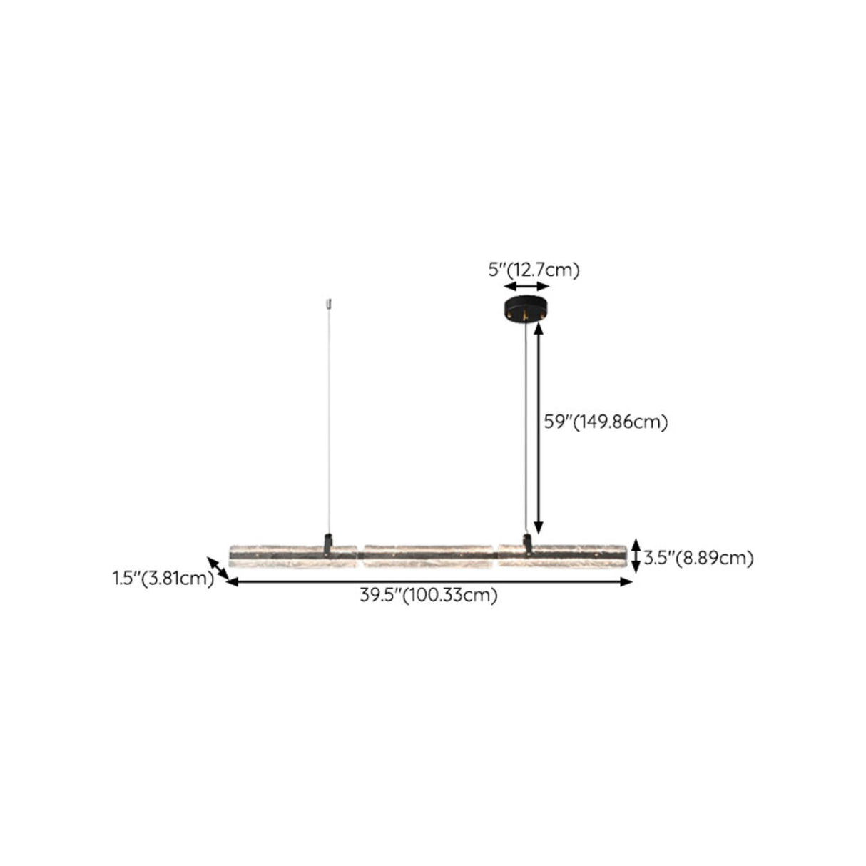 Adjustable Modern Textured Linear Island Pendant Light 