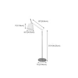 Adjustable Modern White Barrel Swing Arm Floor Lamp #size