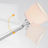 Adjustable Modern White Barrel Swing Arm Floor Lamp Image - 7