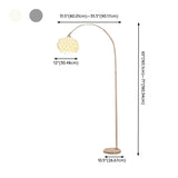 Adjustable Modern White Linterna Arch Floor Lamp #size