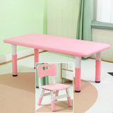 Adjustable Pink Blue Rectangle Toddler Table Chair Set Image - 5