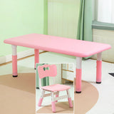 Adjustable Pink Blue Rectangle Toddler Table Chair Set Image - 9